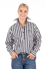 Hitchley & Harrow Linen Collection - LC30-10 Black & White Stripe Oversize Shirt