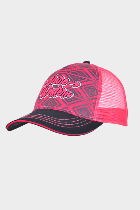 PURE WESTERN KIDS MARYBETH TRUCKER CAP (NAVY/PINK)