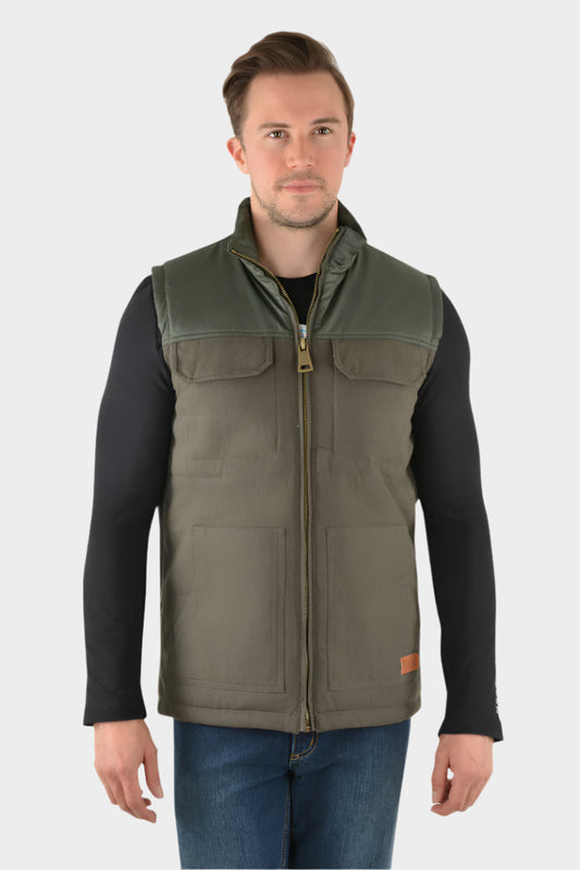 Pure Western Men's Cameron Vest - Khaki