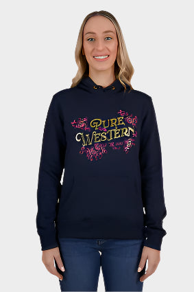 PURE WESTERN WOMENS BRANDY HOODIE (NAVY)