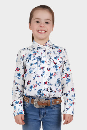 PURE WESTERN GIRLS FLORA L/S SHIRT (EGRET/MULTI)