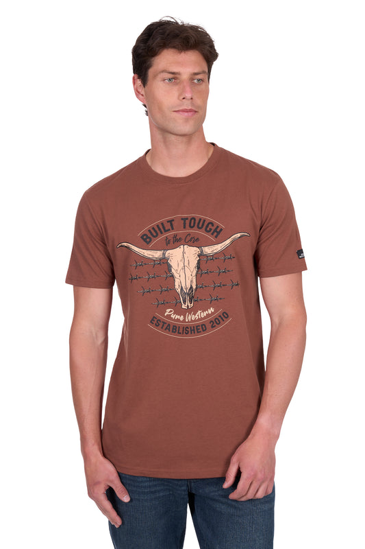 Pure Western Men's Frank Ss Tee - Rust