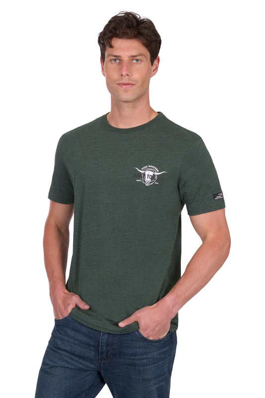 Pure Western Men's Todd Ss Tee - Green Marle