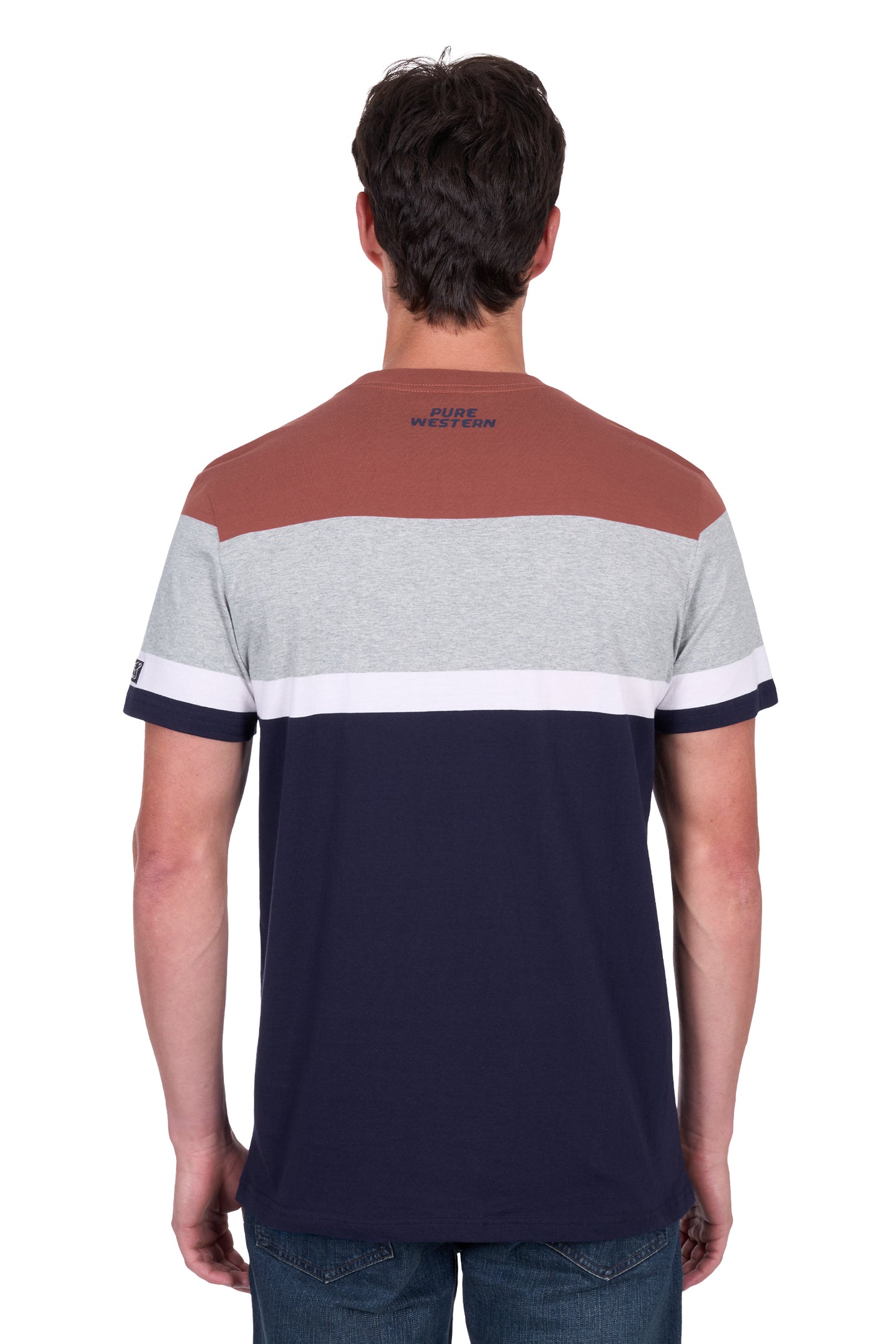 Pure Western Men's Jeffrey Ss Tee - Navy/Rust
