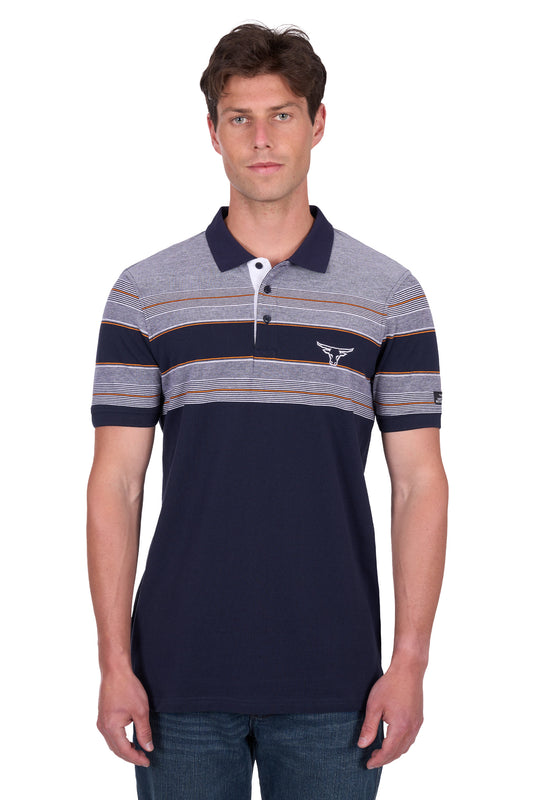 Pure Western Men's Brad Ss Polo - Navy