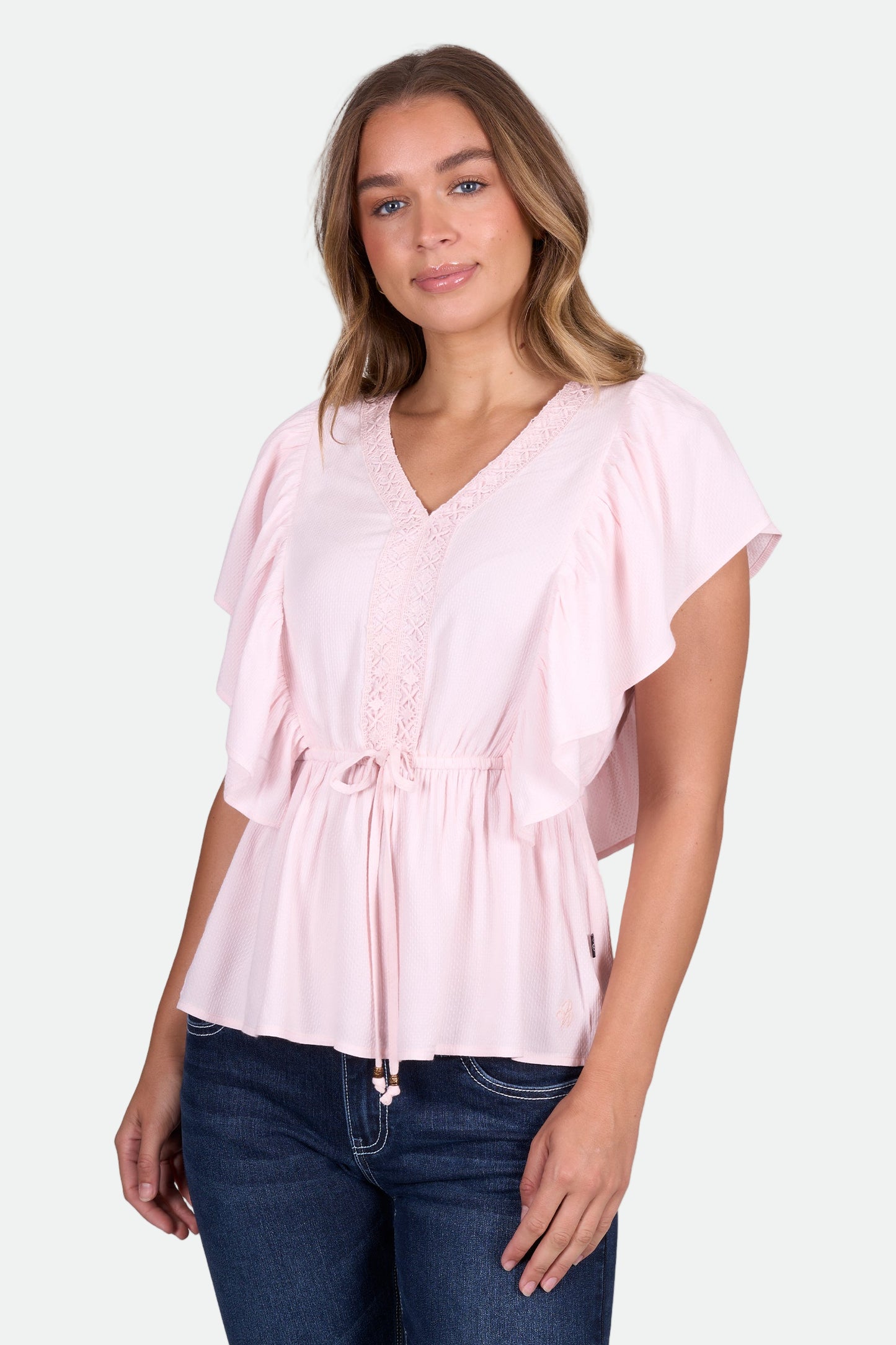 Pure Western Women's Nikita Ss Blouse - Pink