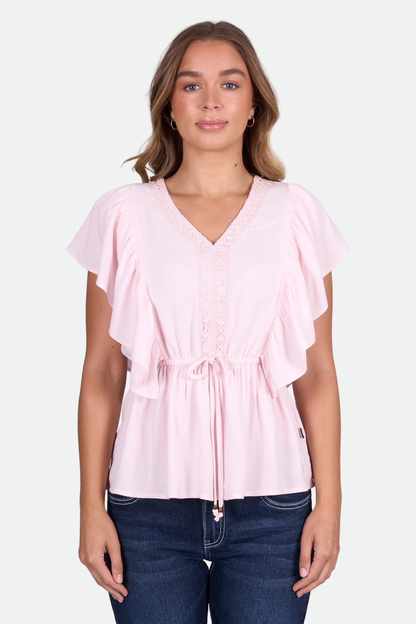 Pure Western Women's Nikita Ss Blouse - Pink