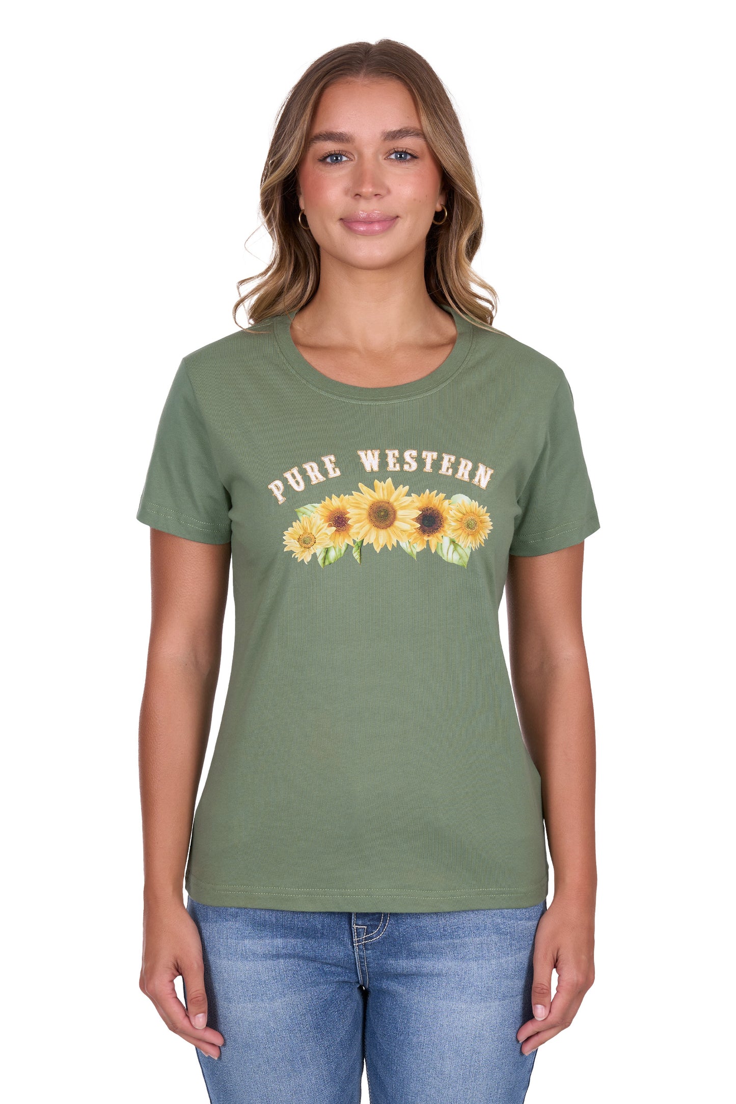 Pure Western Women's Charlie Ss Tee - Moss
