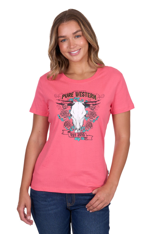Pure Western Women's Tammy Ss Tee - Pink