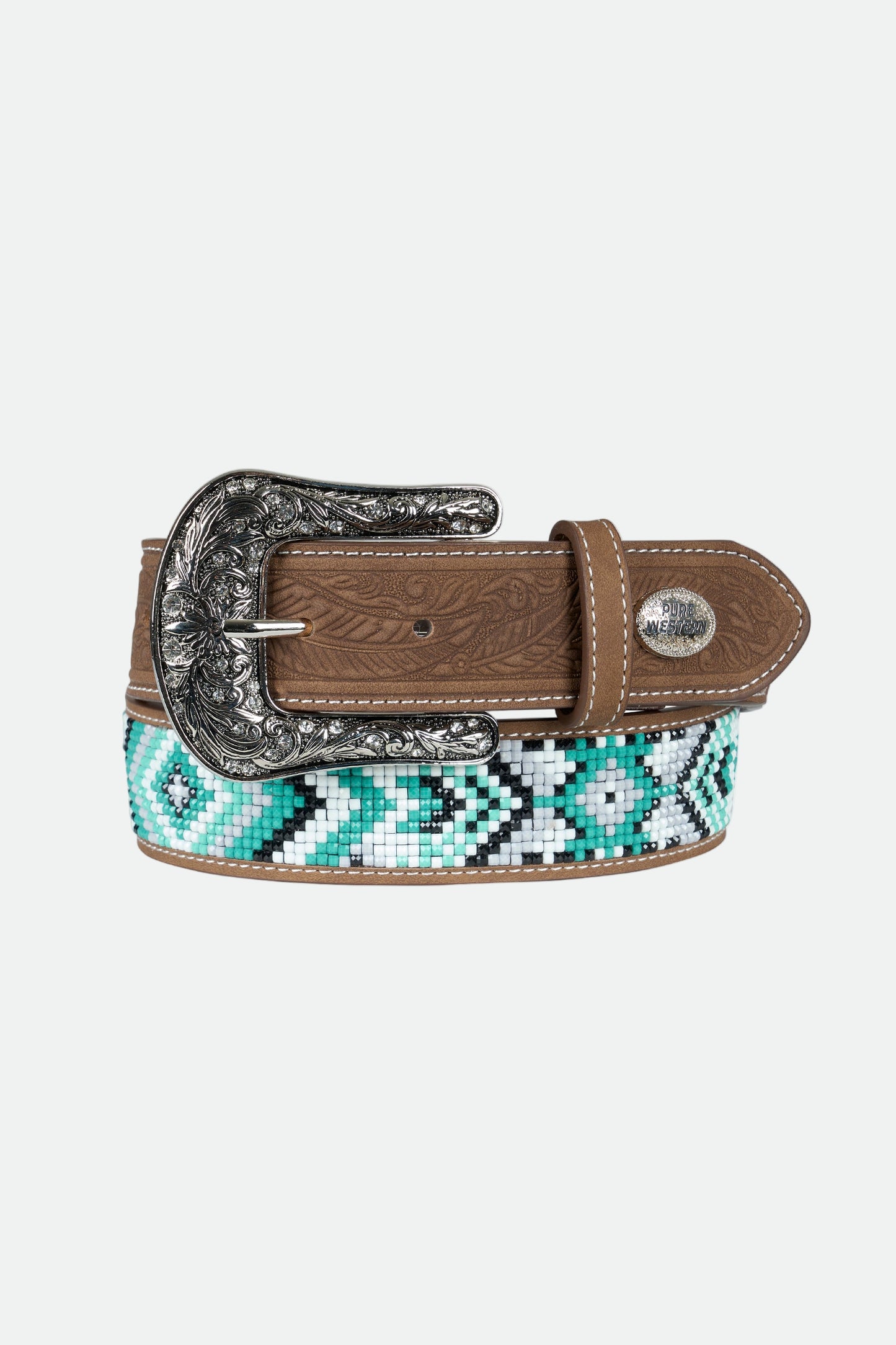 Pure Western Women's SAMANTHA Belt - Tan/Turquoise