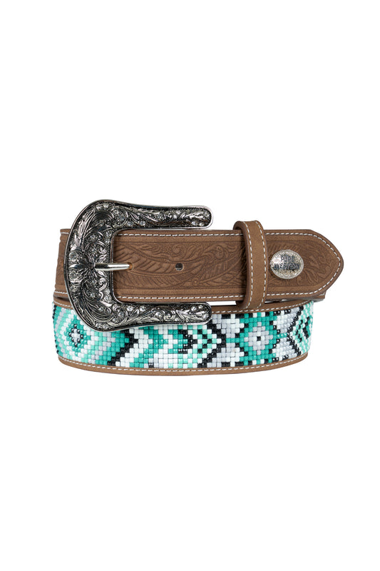 Pure Western Women's SAMANTHA Belt - Tan/Turquoise