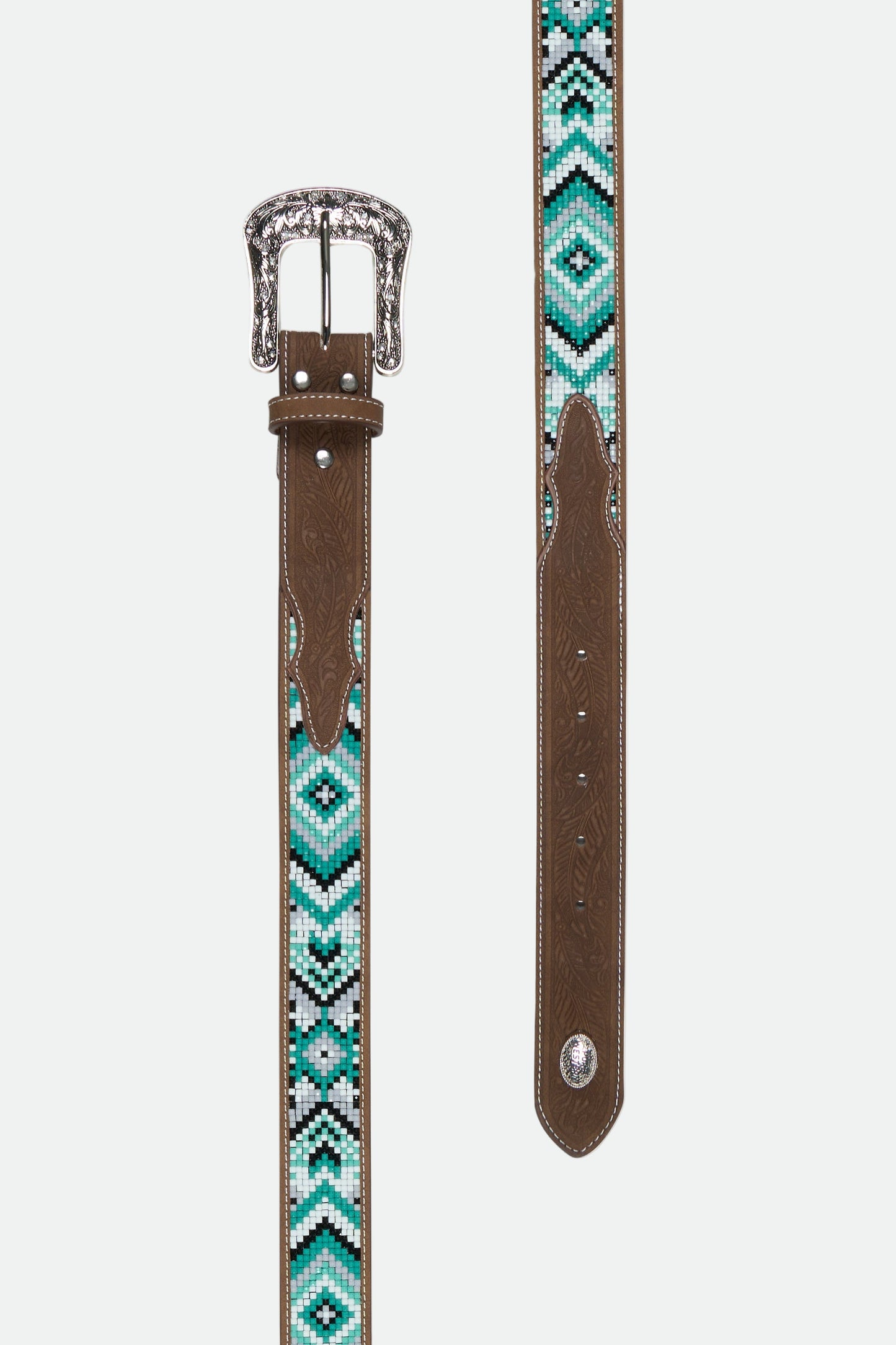 Pure Western Women's SAMANTHA Belt - Tan/Turquoise