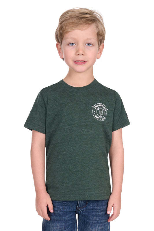 Pure Western Boy's Walker Ss Tee - Green Marle