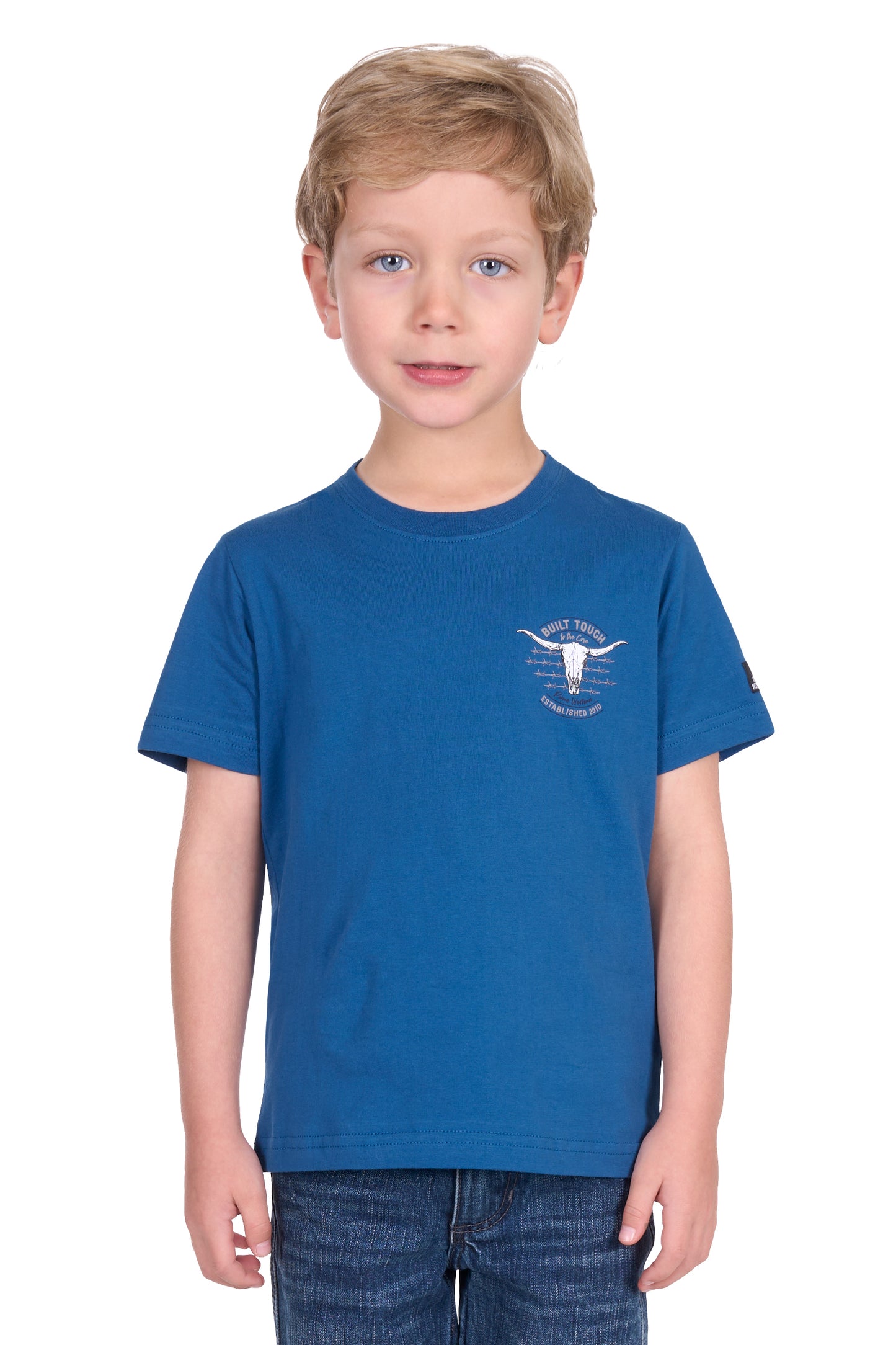 Pure Western Boy's Frank Ss Tee - Denim