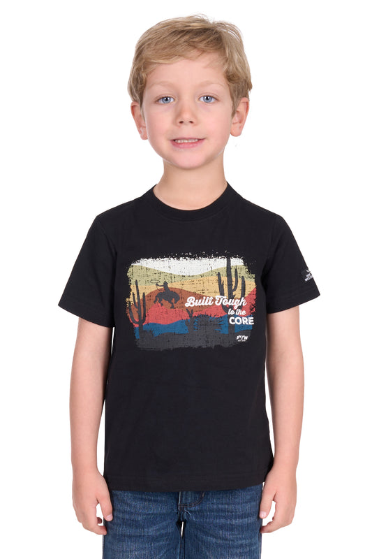 Pure Western Boy's Terry Ss Tee - Black