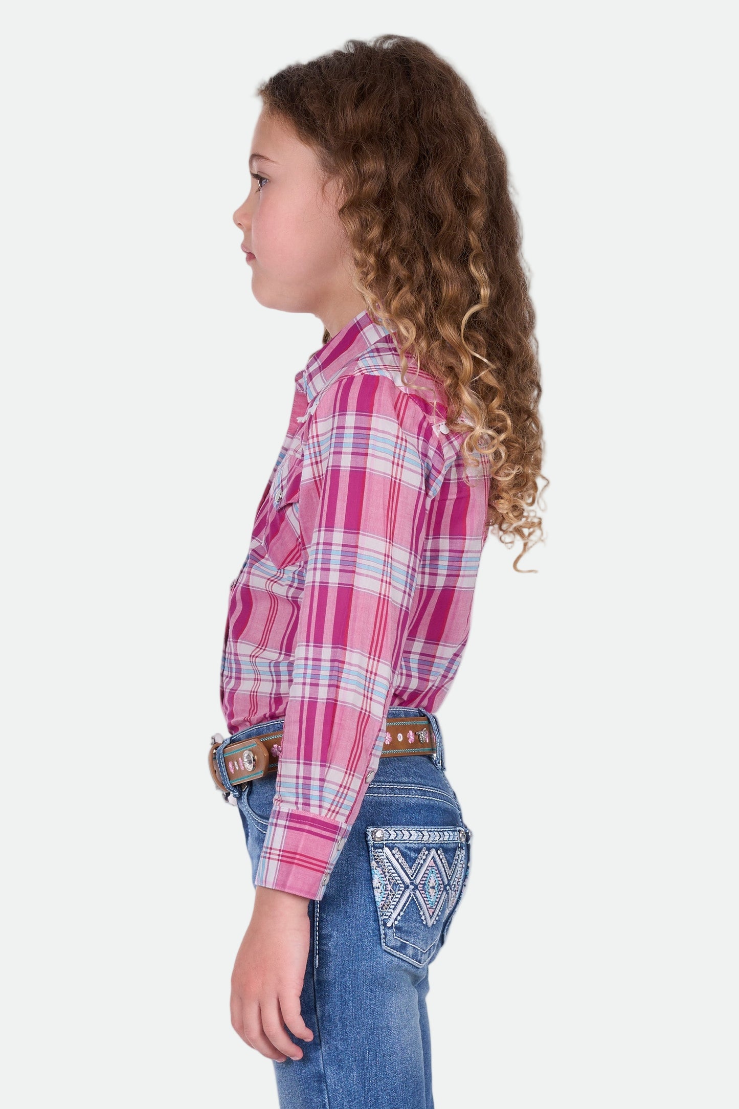Pure Western Girl's Leni Ls Shirt - Pink