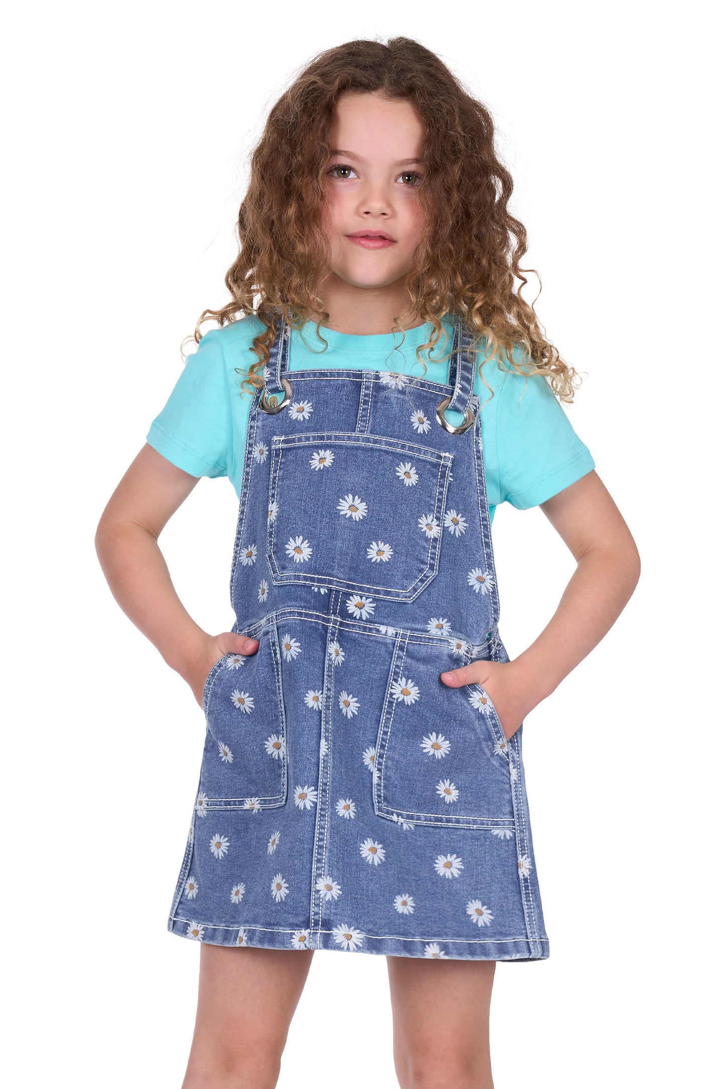 Pure Western Girl's Adison Pinafore - Retro Blue