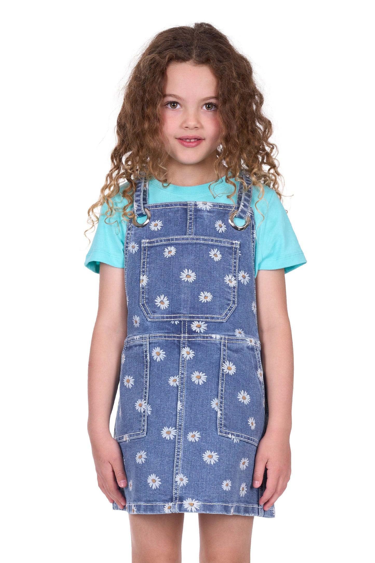 Pure Western Girl's Adison Pinafore - Retro Blue