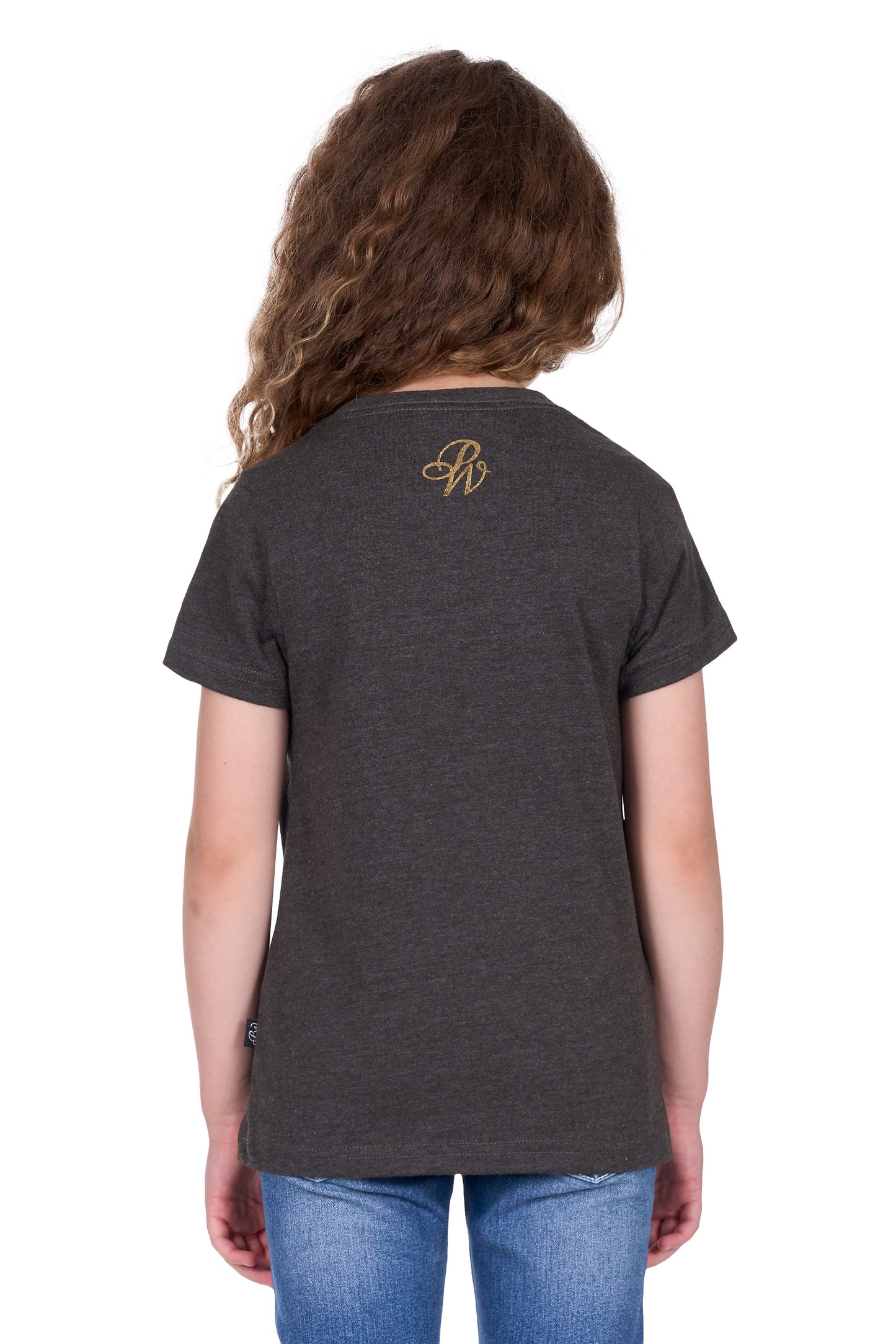 Pure Western Girl's Bonita Ss Tee - Charcoal Marle