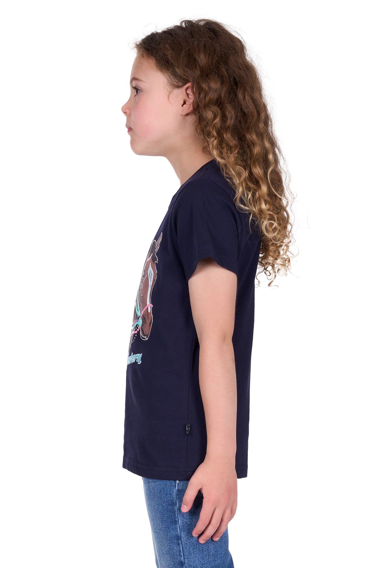 Pure Western Girl's Ashlyn Ss Tee - Navy