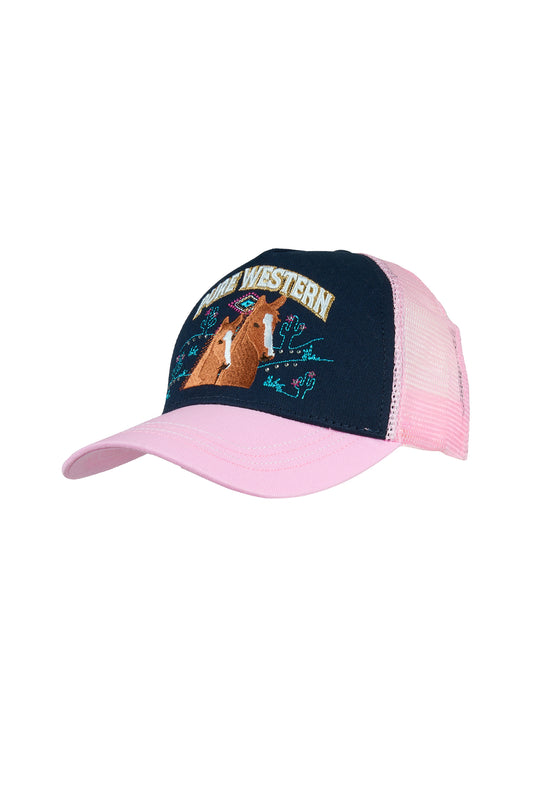 Pure Western Kid's Alesia Trucker Cap - Navy/Pink