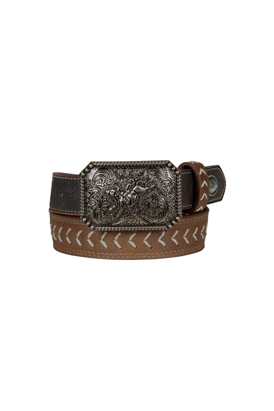Pure Western Kid's Terrence Belt - Tan/Chocolate