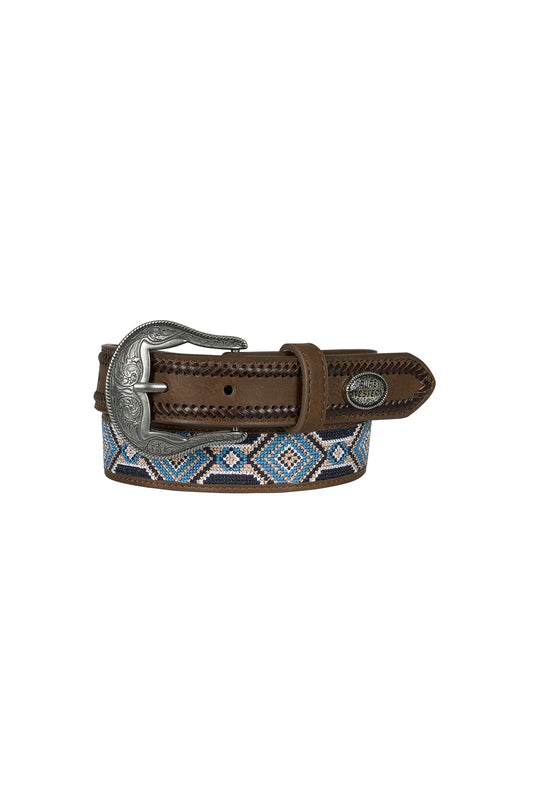 Pure Western Kid's Warren Belt - Tan/Multi
