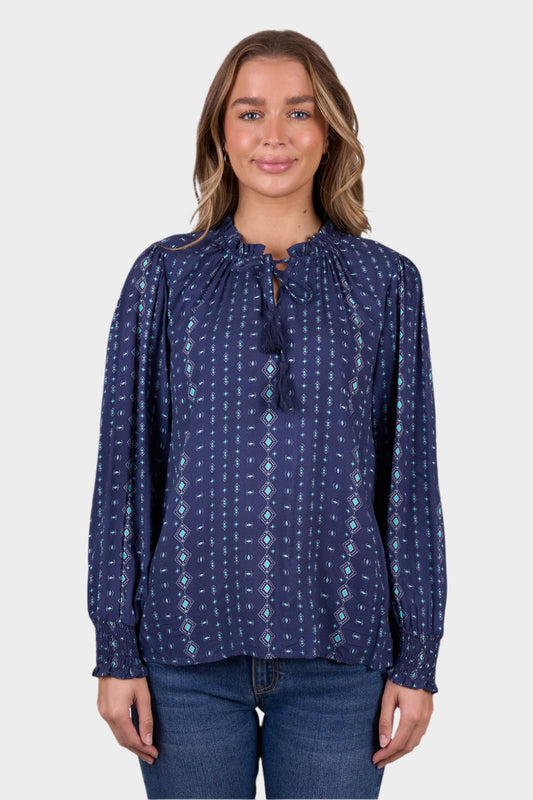 Pure Western Women’s Rachel Blouse - Navy