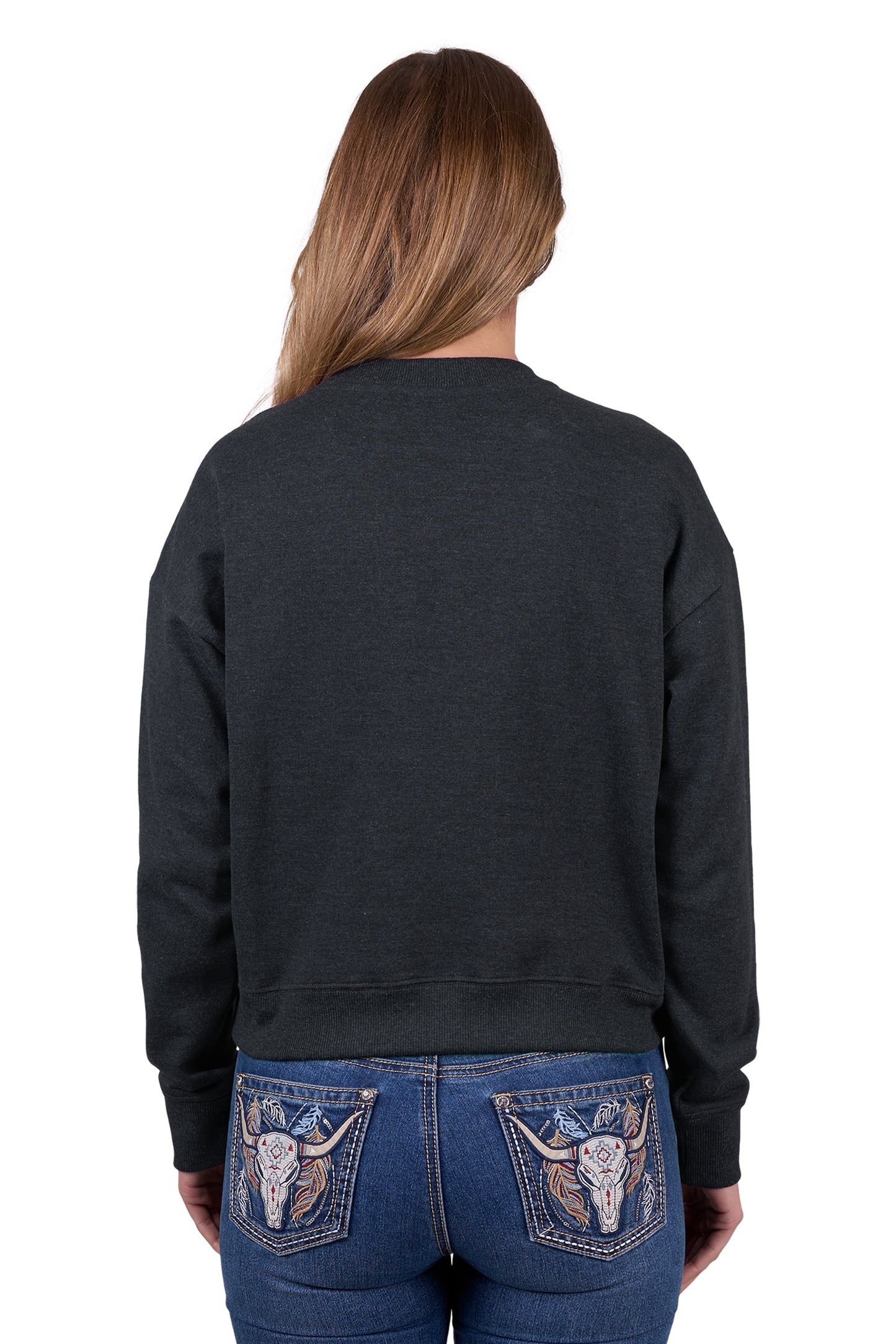 Pure Western Women’s Clara Crew - Charcoal Marle