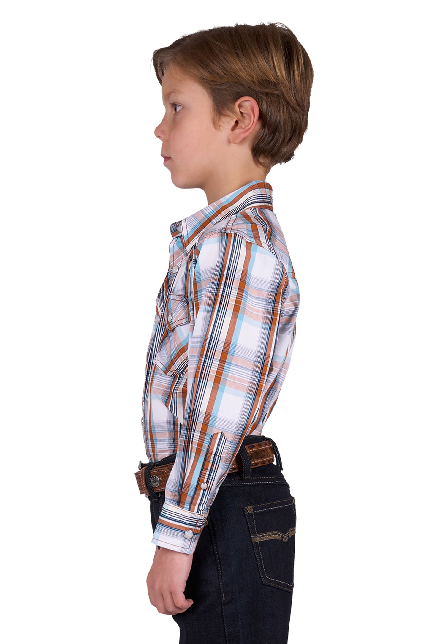 Pure Western Boys Axel Ls Shirt - Tan