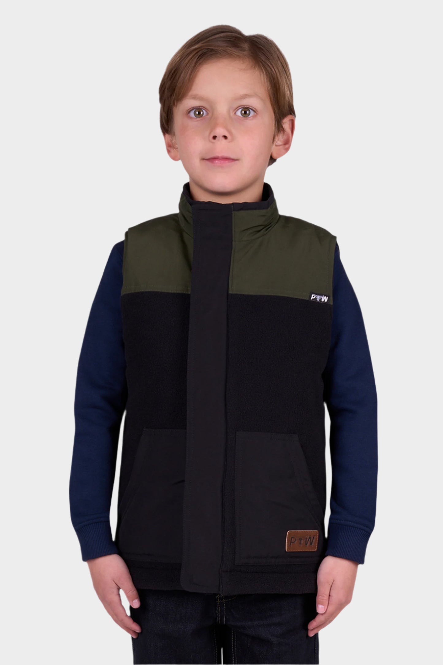 Pure Western Boy's Ralph Revs Vest - GREEN/BLACK