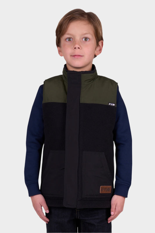Pure Western Boy's Ralph Revs Vest - GREEN/BLACK