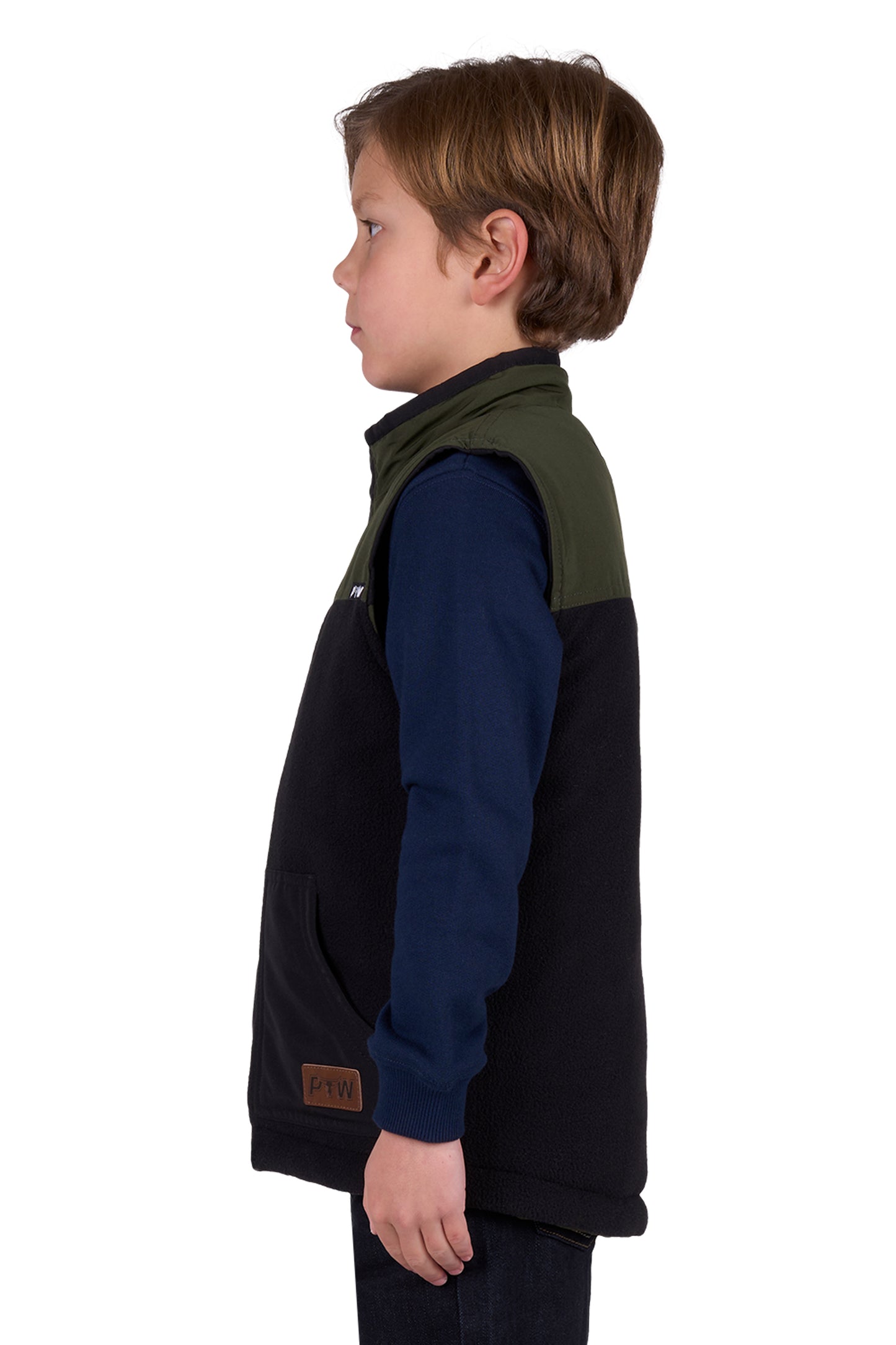 Pure Western Boy's Ralph Revs Vest - GREEN/BLACK