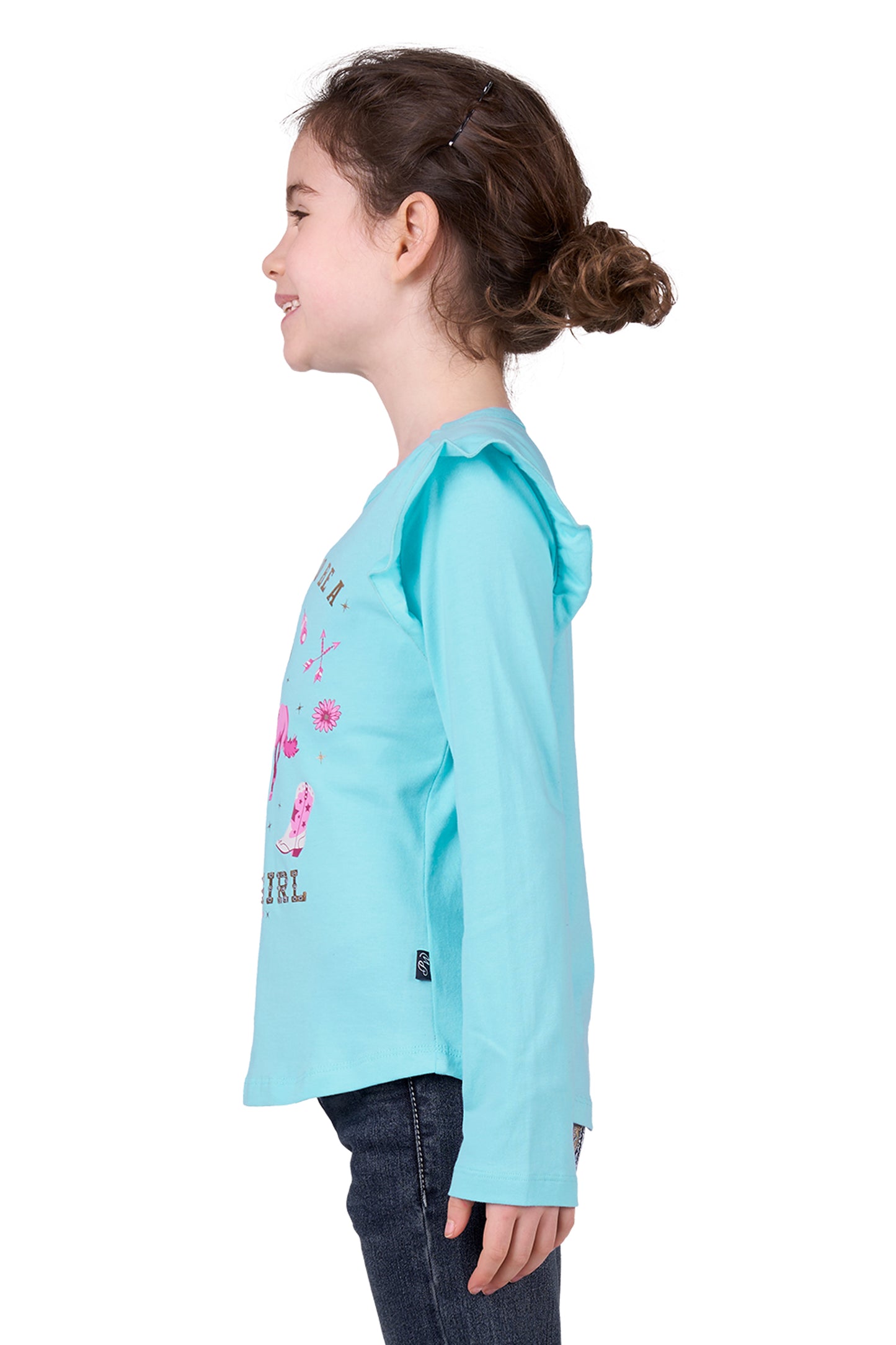 Pure Western Girl’s Kristy Long Sleeve Tee - SEA GREEN