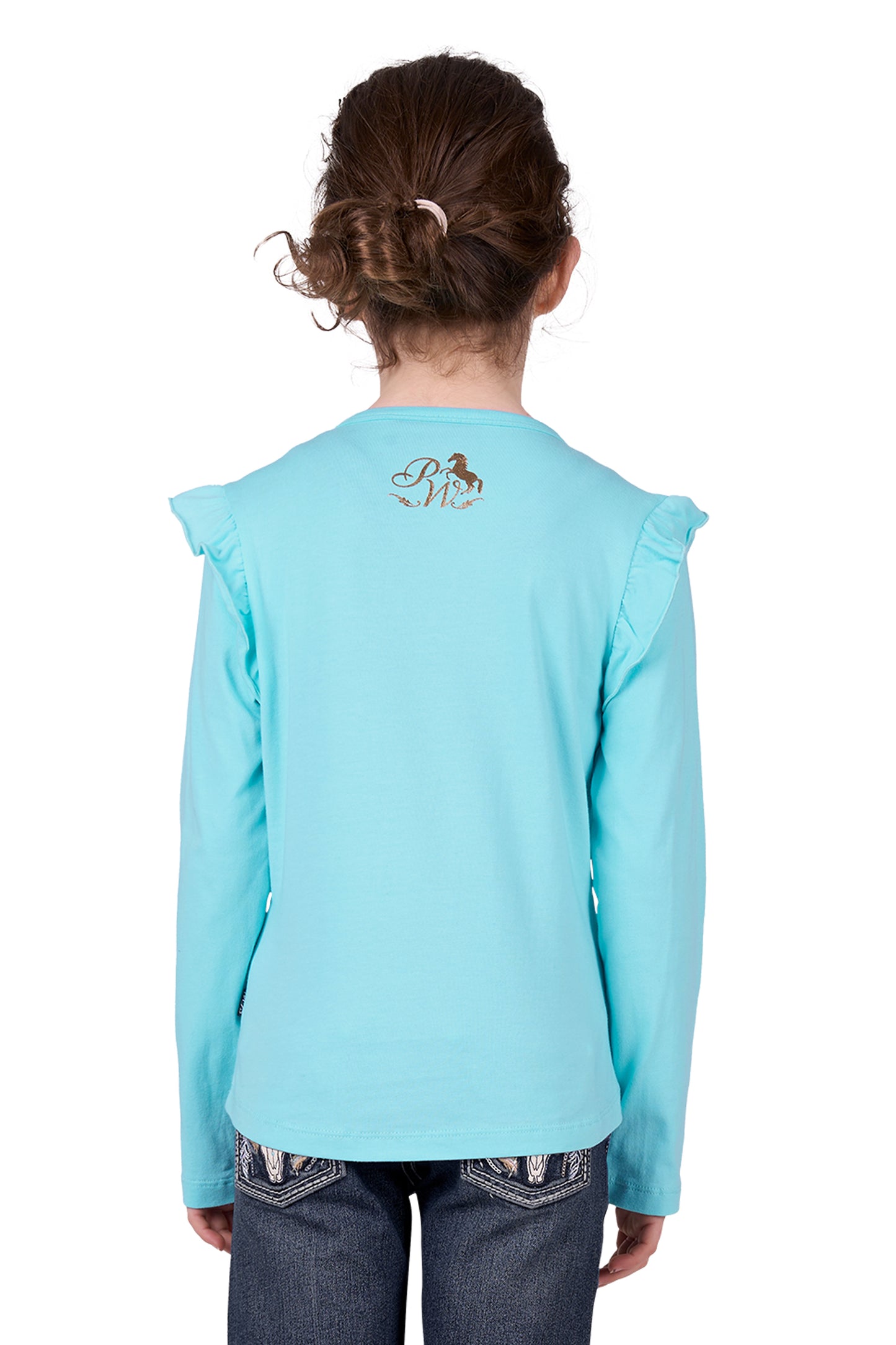 Pure Western Girl’s Kristy Long Sleeve Tee - SEA GREEN