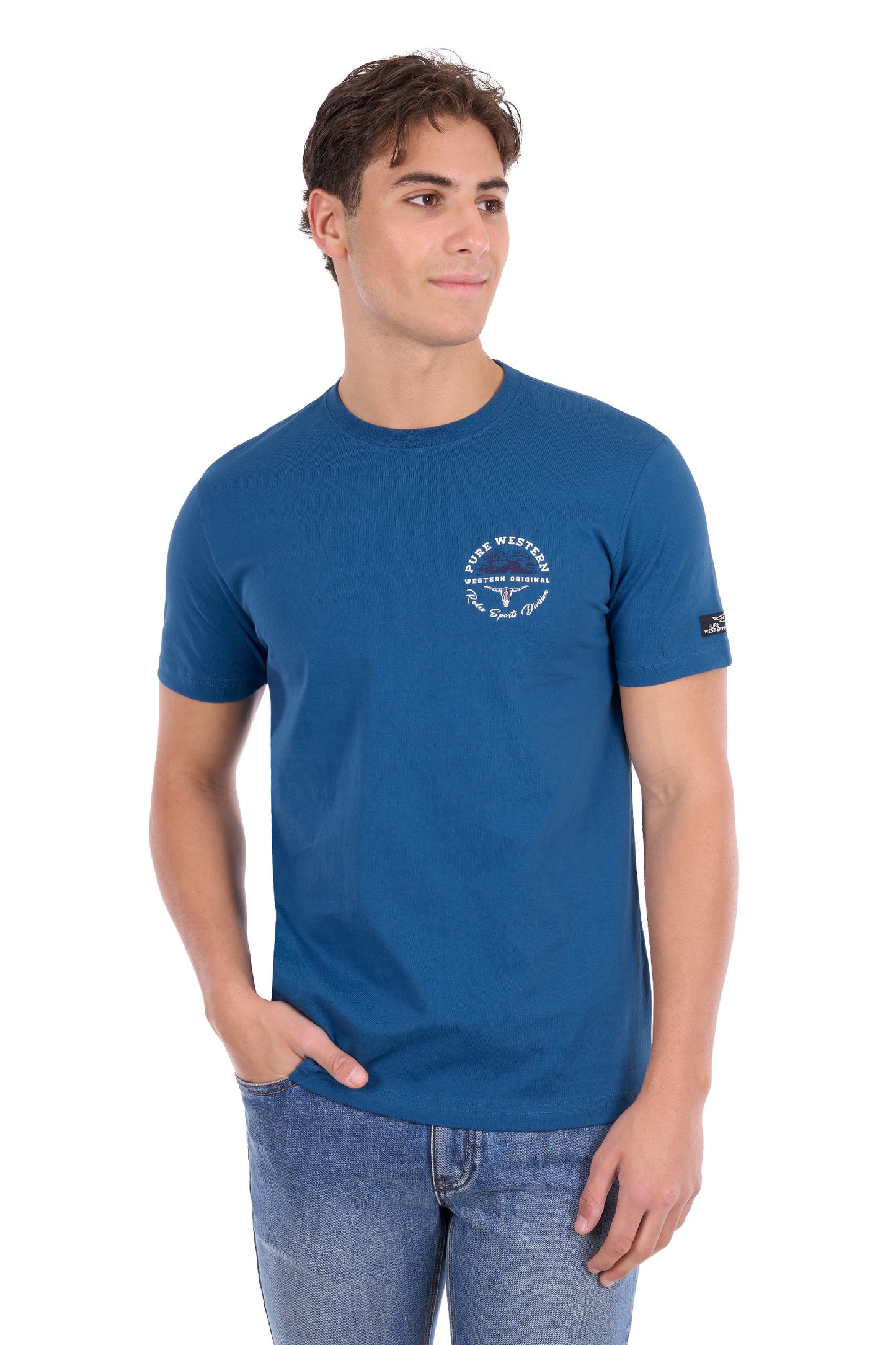 Pure Western Men's Craig Short Sleeve Tee – Denim