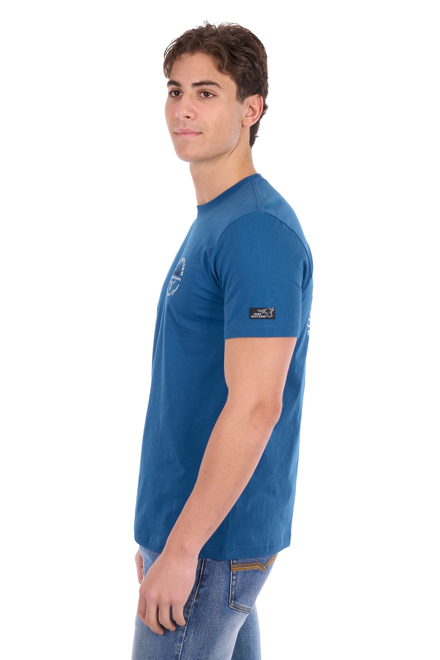 Pure Western Men's Craig Short Sleeve Tee – Denim