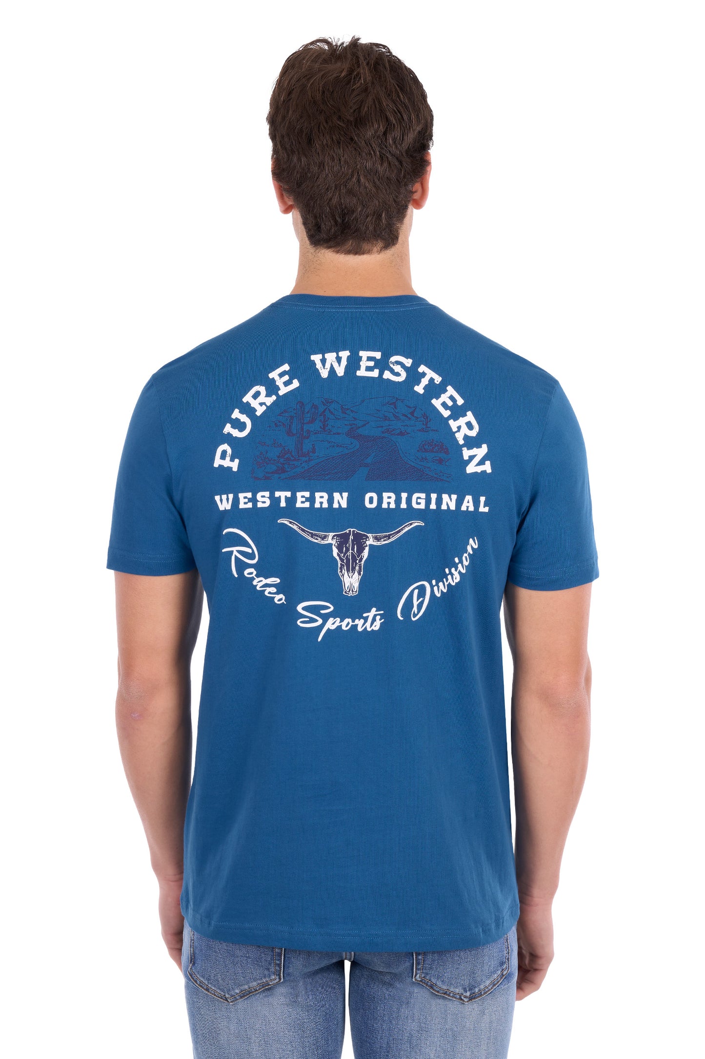 Pure Western Men's Craig Short Sleeve Tee – Denim