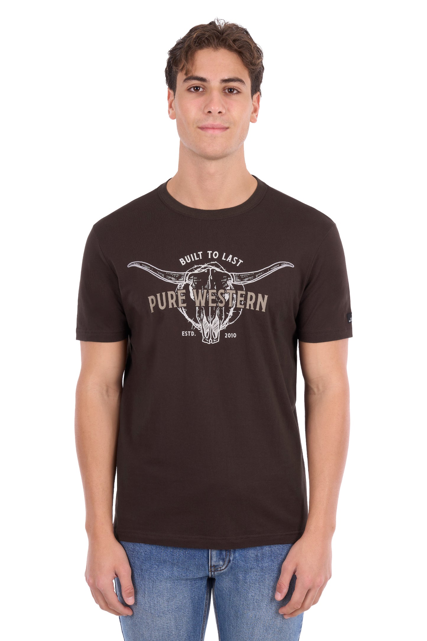 Pure Western Men's Tony Short Sleeve Tee – Chocolate