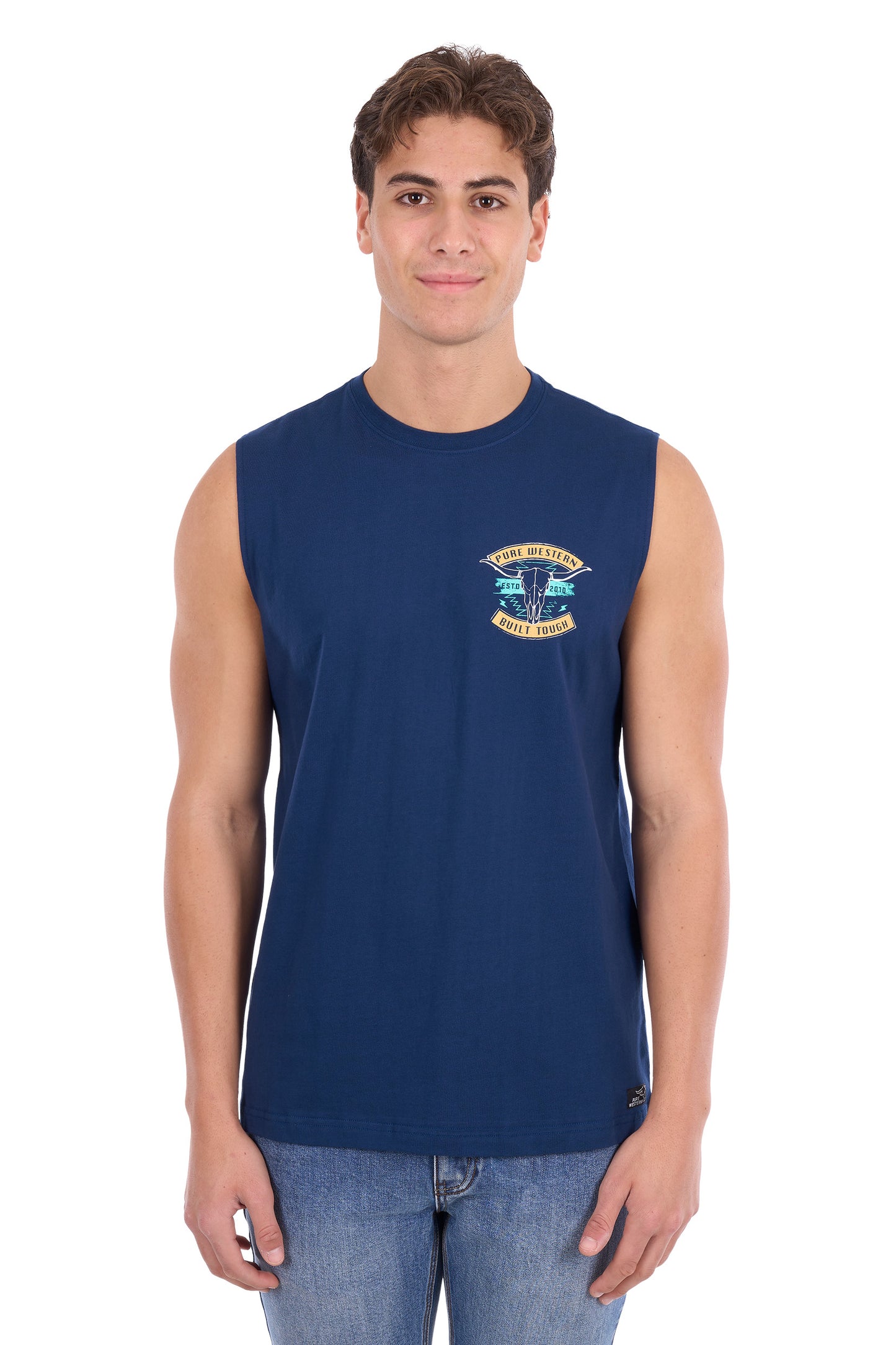 Pure Western Men's Dale Muscle Tank – Navy