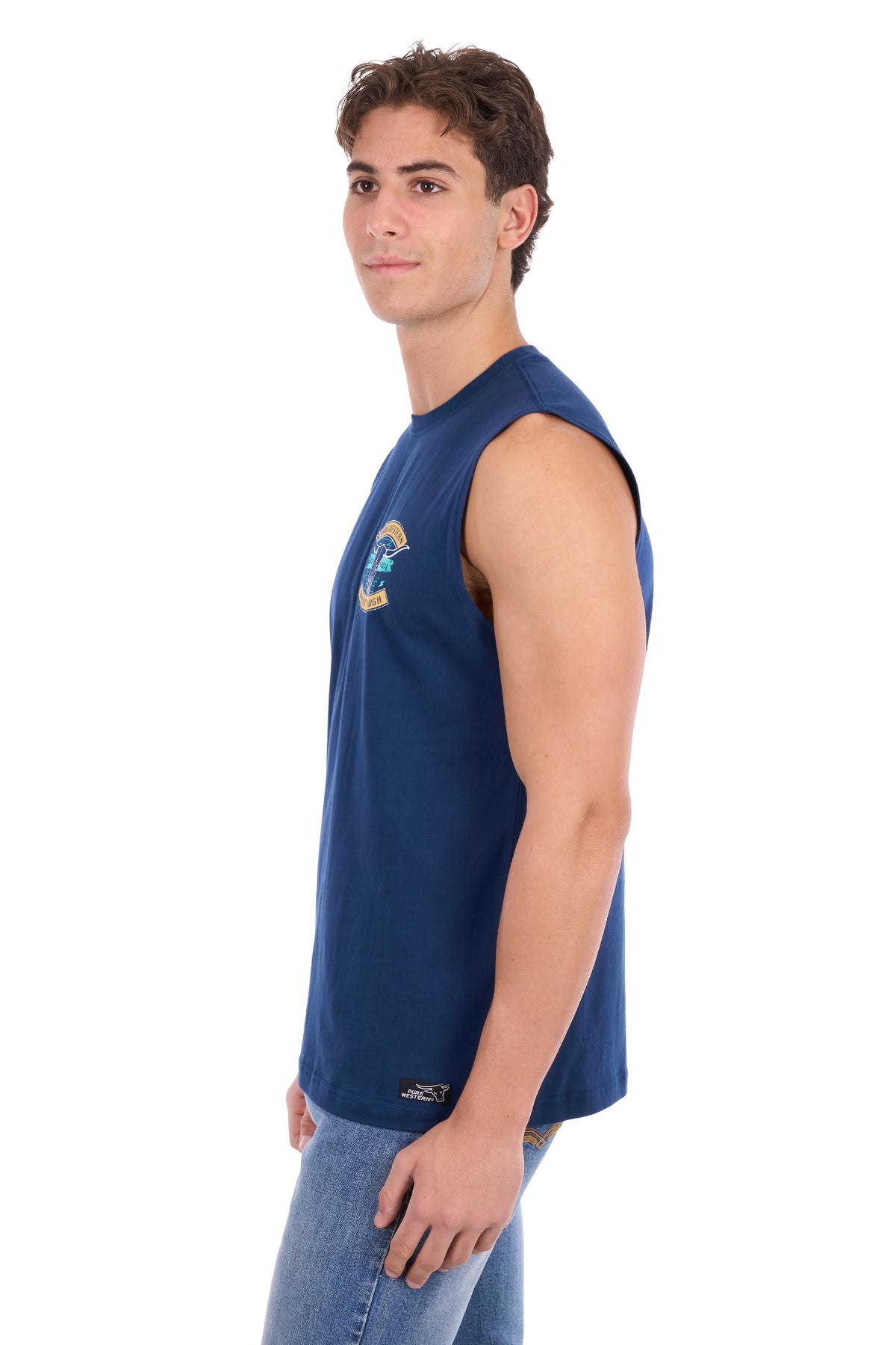 Pure Western Men's Dale Muscle Tank – Navy