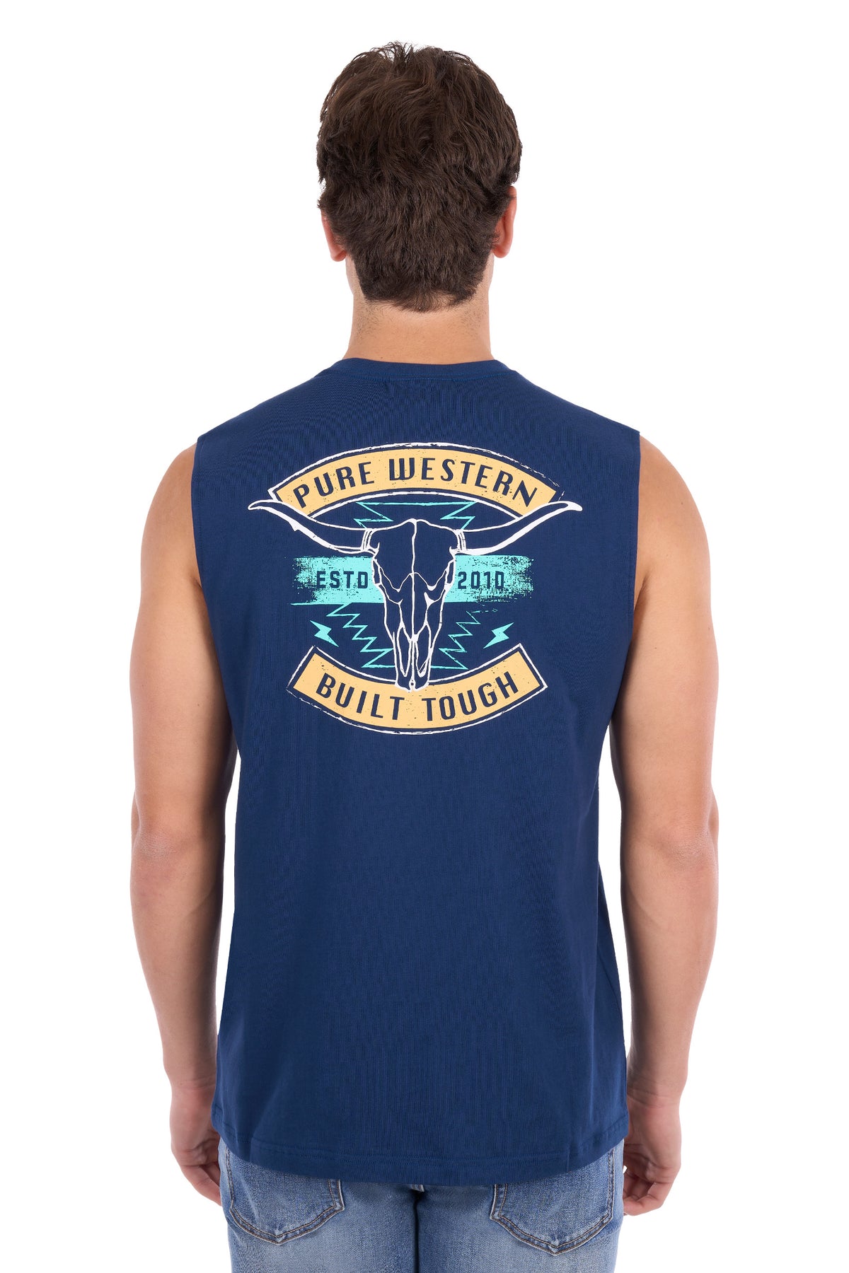 Pure Western Men's Dale Muscle Tank – Navy