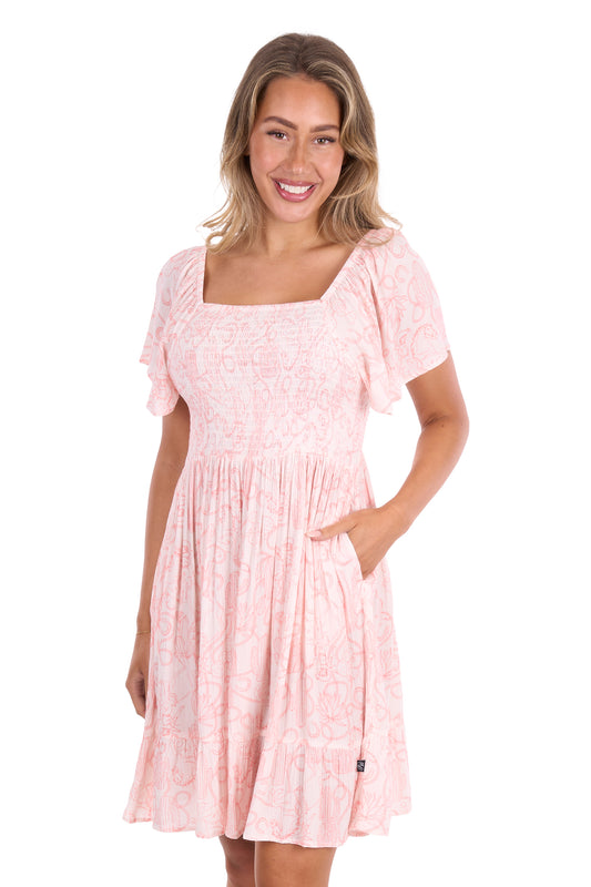 Pure Western Sara Short Sleeve Dress - Cream