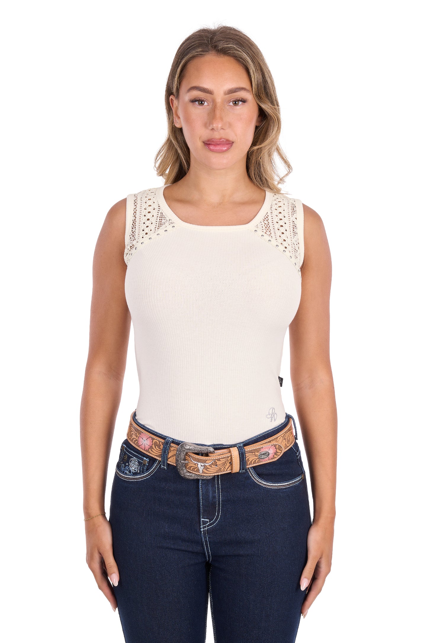 Pure Western Women's Robin Tank - Cream
