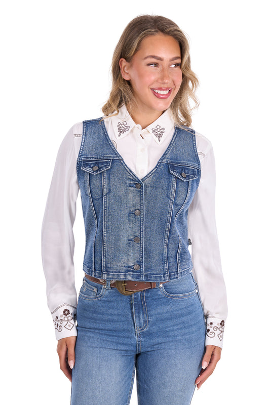 Pure Western Natasha Vest - Chambray
