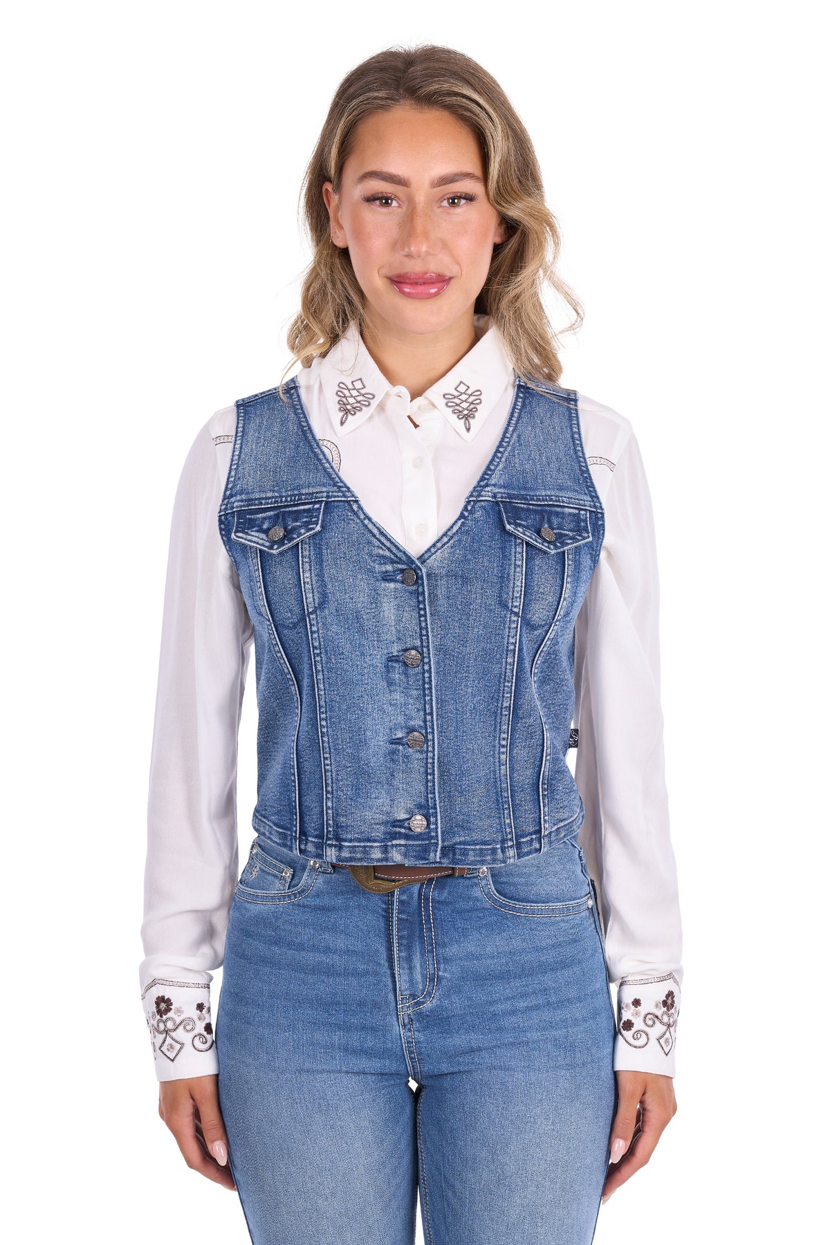 Pure Western Natasha Vest - Chambray