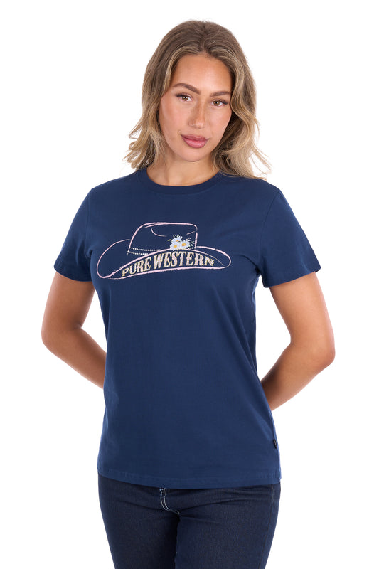 Pure Western Women's Holly Short Sleeve Tee - Navy