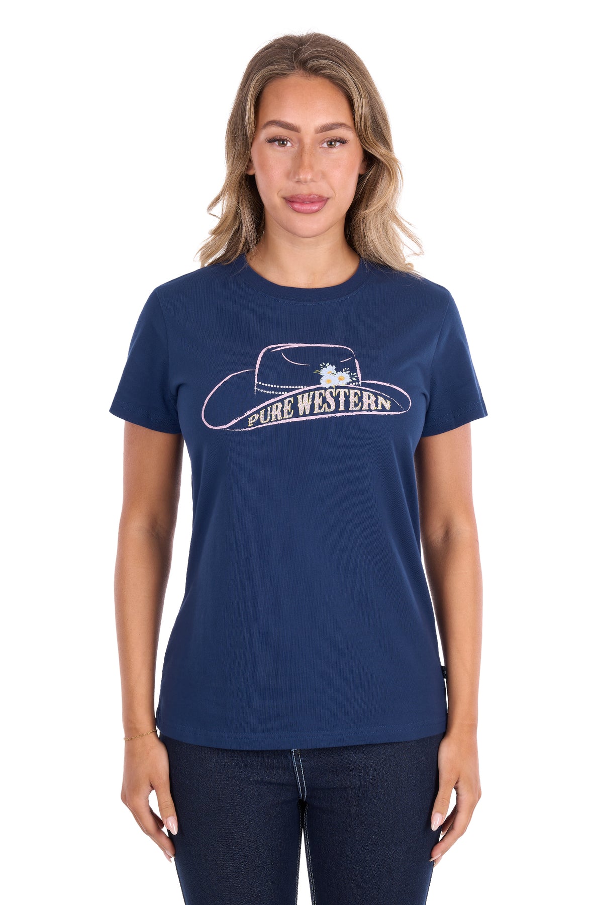 Pure Western Women's Holly Short Sleeve Tee - Navy