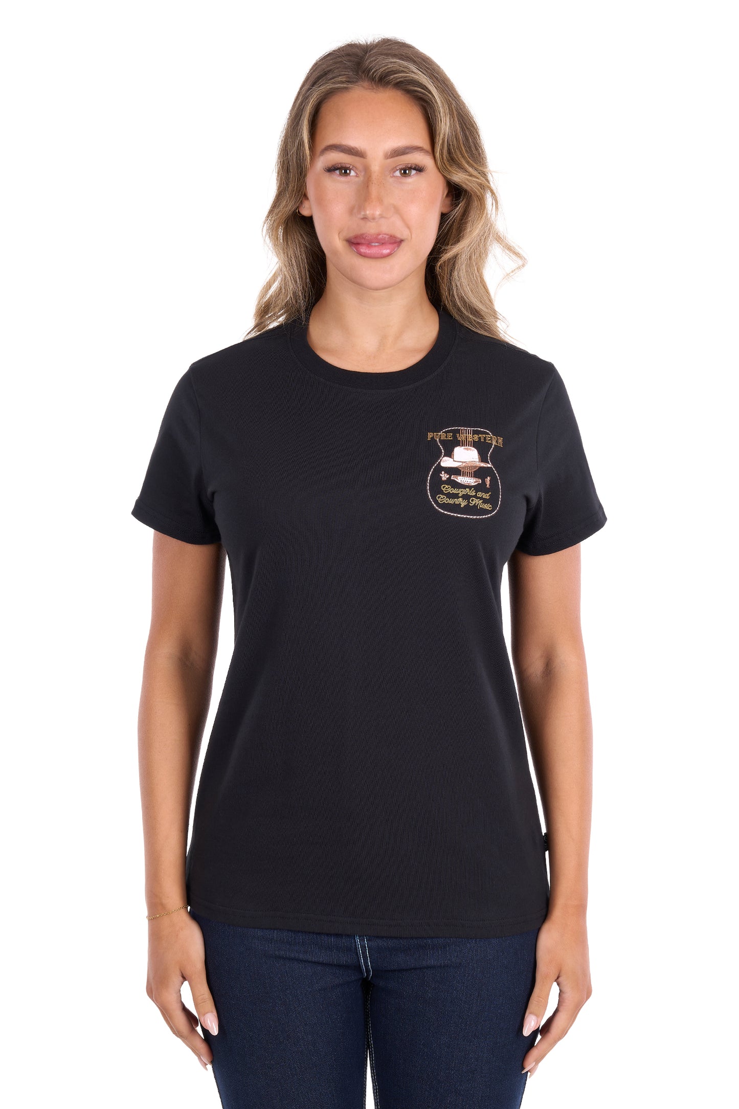 Pure Western Women's Misty Short Sleeve Tee - Black