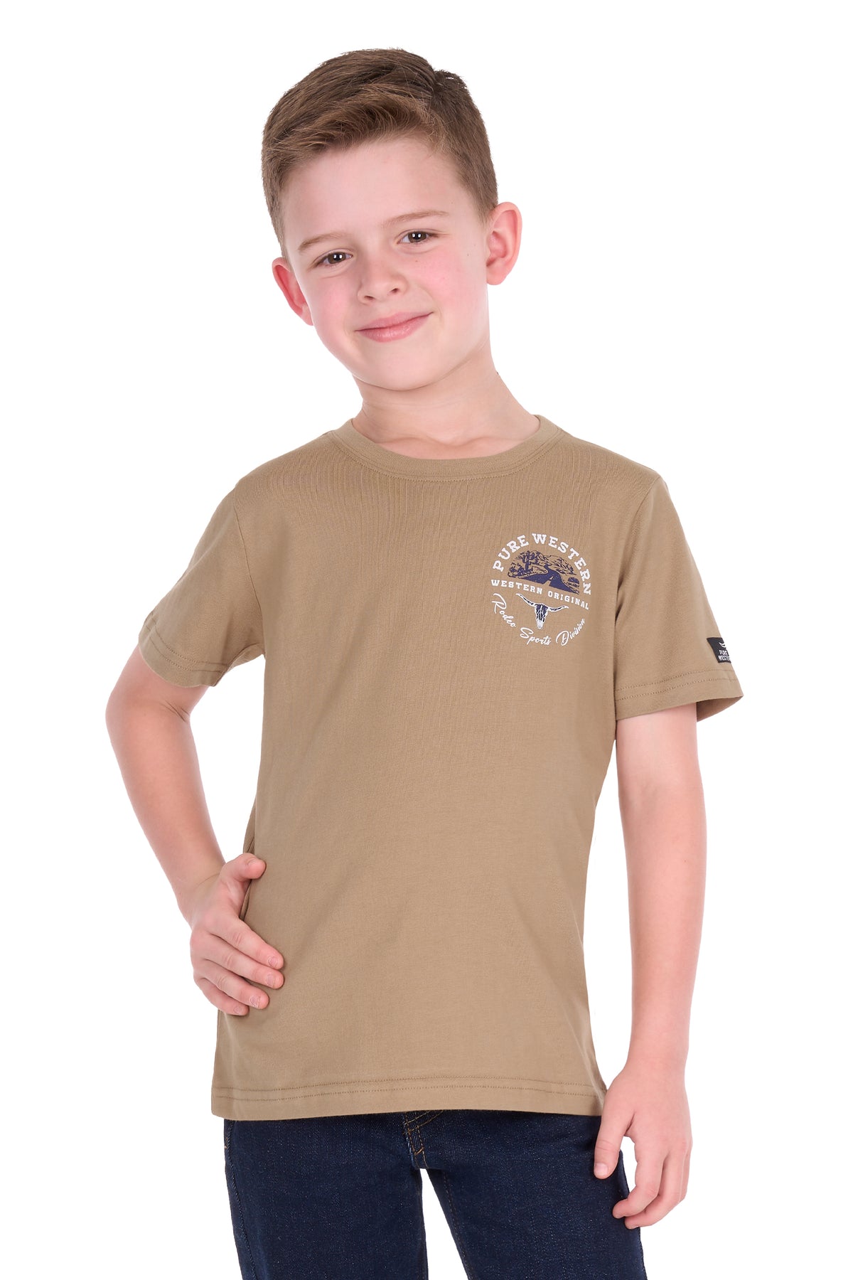 Pure Western Boys Craig Short Sleeve Tee - Sand